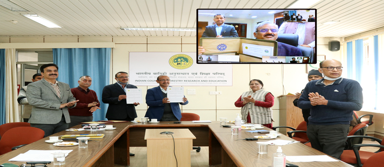 An MoU was signed between ICFRE & CSIR-CIMAP, Lucknow on 22.02.2022 to promote cooperation in the field of forestry research,education & extension for knowledge sharing, capacity building of stakeholders 