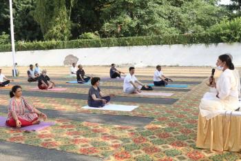 Yoga Celebration on 06-05-2022 i.e count down day to International Day of Yoga, performed at FRI Dehradun